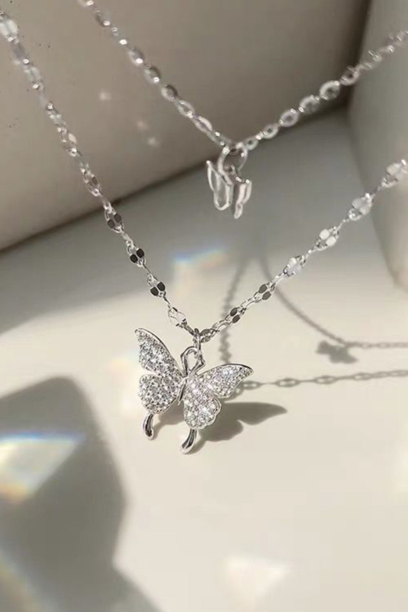 Gem O Sparkle 925 Sterling Silver Silver Plated Butterfly Necklace For  Girls Women Latest Necklace Stylish Jewellery - Gem O Sparkle